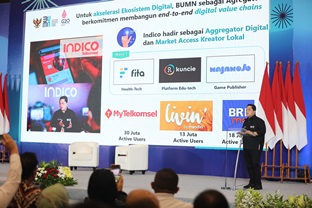 Menteri BUMN Republik Indonesia Erick Thohir memberikan sambutan dalam Kegiatan BUMN Startup Day (foto/ist)